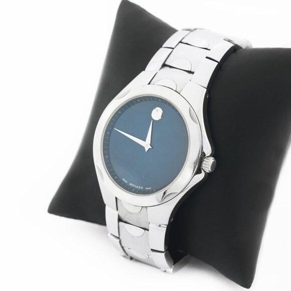 Movado Luno Blue Dial Steel Watch - Picture 6 of 6